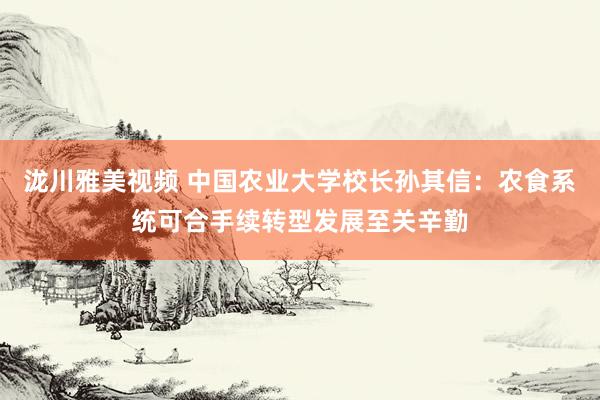 泷川雅美视频 中国农业大学校长孙其信：农食系统可合手续转型发展至关辛勤