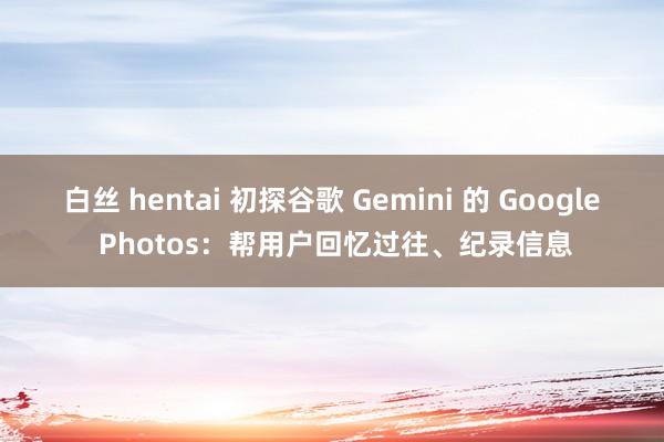 白丝 hentai 初探谷歌 Gemini 的 Google Photos：帮用户回忆过往、纪录信息