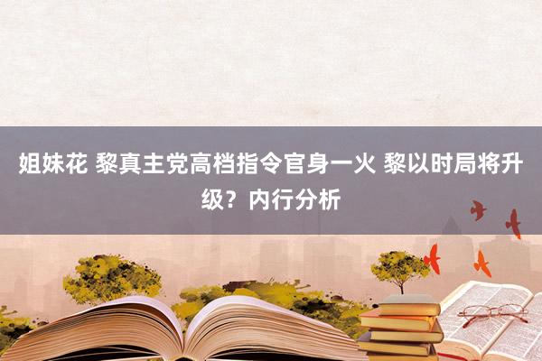 姐妹花 黎真主党高档指令官身一火 黎以时局将升级？内行分析