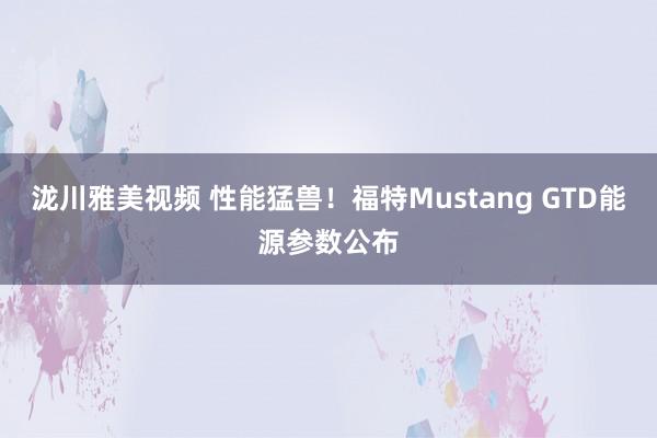 泷川雅美视频 性能猛兽！福特Mustang GTD能源参数公布