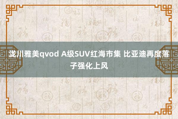 泷川雅美qvod A级SUV红海市集 比亚迪再度落子强化上风