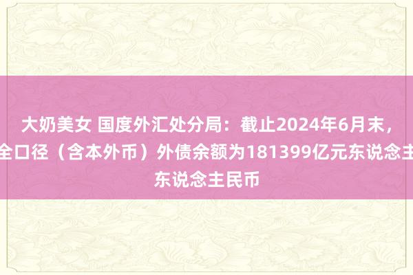 大奶美女 国度外汇处分局：截止2024年6月末，我国全口径（含本外币）外债余额为181399亿元东说念主民币