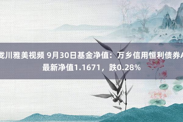 泷川雅美视频 9月30日基金净值：万乡信用恒利债券A最新净值1.1671，跌0.28%