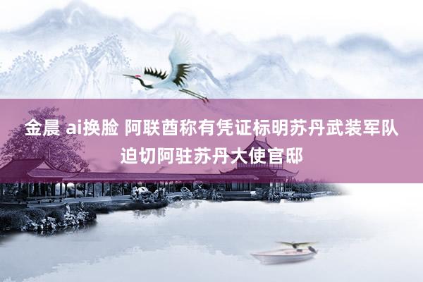 金晨 ai换脸 阿联酋称有凭证标明苏丹武装军队迫切阿驻苏丹大使官邸