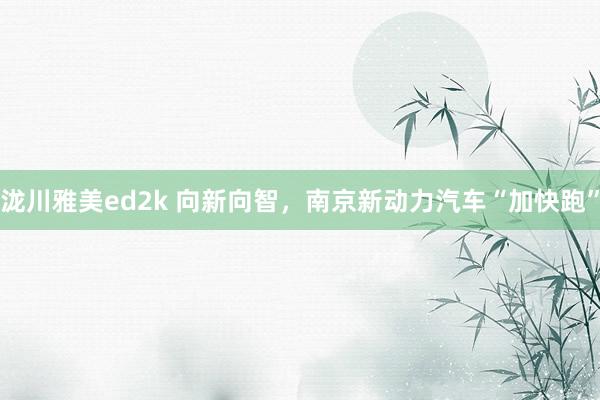 泷川雅美ed2k 向新向智，南京新动力汽车“加快跑”