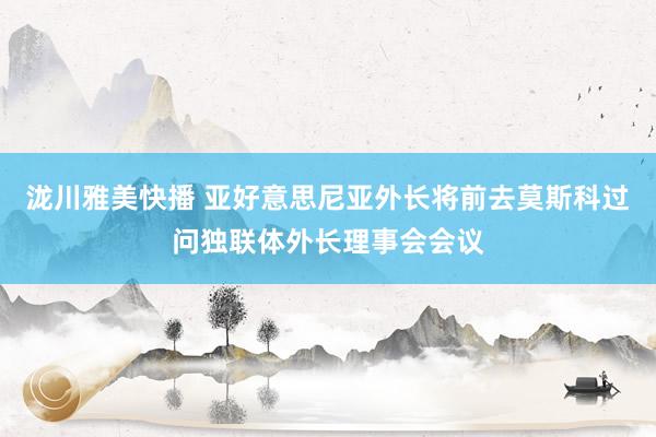 泷川雅美快播 亚好意思尼亚外长将前去莫斯科过问独联体外长理事会会议