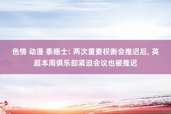 色情 动漫 泰晤士: 两次重要权衡会推迟后， 英超本周俱乐部紧迫会议也被推迟