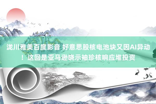 泷川雅美百度影音 好意思股核电池块又因AI异动！这回是亚马逊晓示袖珍核响应堆投资