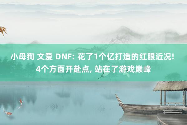 小母狗 文爱 DNF: 花了1个亿打造的红眼近况! 4个方面开赴点， 站在了游戏巅峰