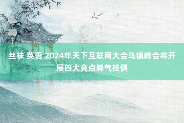 丝袜 英语 2024年天下互联网大会乌镇峰会将开展四大亮点脾气技俩