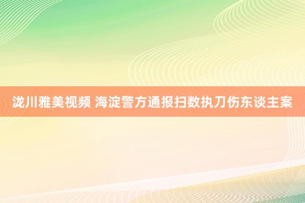 泷川雅美视频 海淀警方通报扫数执刀伤东谈主案