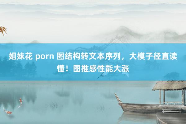 姐妹花 porn 图结构转文本序列，大模子径直读懂！图推感性能大涨