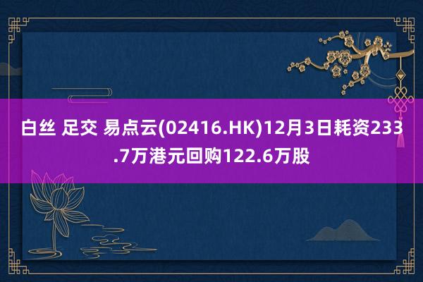 白丝 足交 易点云(02416.HK)12月3日耗资233.7万港元回购122.6万股