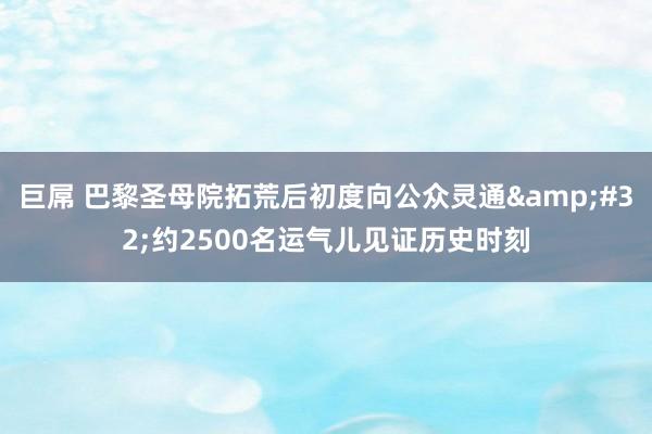 巨屌 巴黎圣母院拓荒后初度向公众灵通&#32;约2500名运气儿见证历史时刻