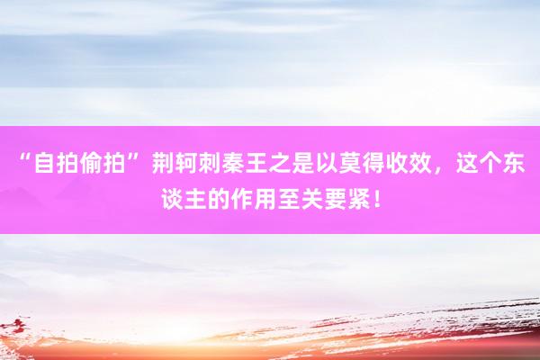 “自拍偷拍” 荆轲刺秦王之是以莫得收效，这个东谈主的作用至关要紧！