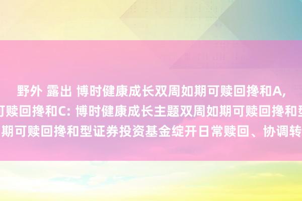 野外 露出 博时健康成长双周如期可赎回搀和A，博时健康成长双周如期可赎回搀和C: 博时健康成长主题双周如期可赎回搀和型证券投资基金绽开日常赎回、协调转出业务的公告