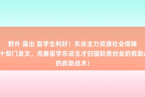 野外 露出 留学生利好！东谈主力资源社会保障部等十部门发文，完善留学东谈主才归国职责创业的救助战术！