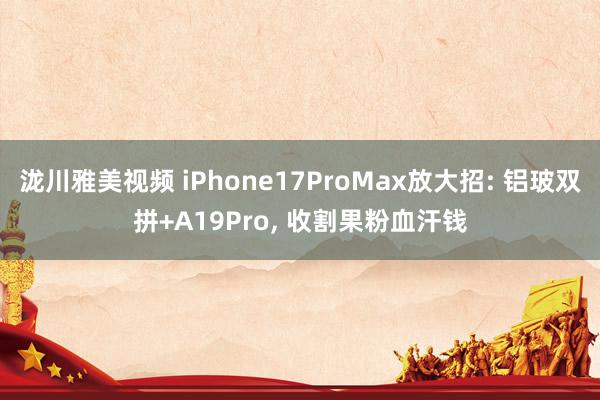 泷川雅美视频 iPhone17ProMax放大招: 铝玻双拼+A19Pro， 收割果粉血汗钱