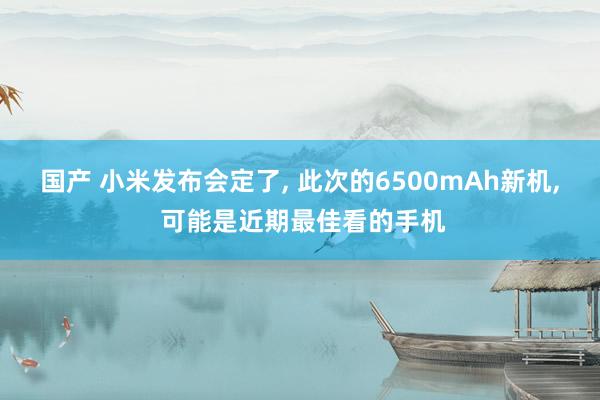 国产 小米发布会定了， 此次的6500mAh新机， 可能是近期最佳看的手机