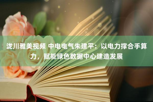 泷川雅美视频 中电电气朱建平：以电力撑合手算力，赋能绿色数据中心建造发展