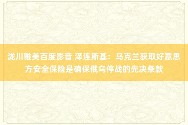 泷川雅美百度影音 泽连斯基：乌克兰获取好意思方安全保险是确保俄乌停战的先决条款