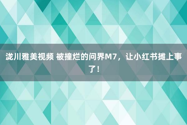 泷川雅美视频 被撞烂的问界M7，让小红书摊上事了！