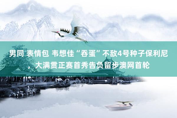 男同 表情包 韦想佳“吞蛋”不敌4号种子保利尼，大满贯正赛首秀告负留步澳网首轮